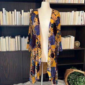 Floreat Golden Velvet Floral Duster